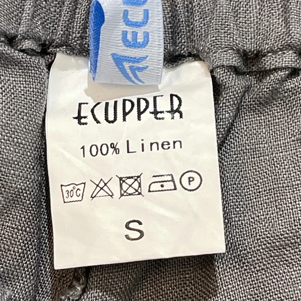 EUCPPER WOMENS SIZE S PULL ON DRAWSTRING ELASTIC WAISTBAND Gray Wide-Leg Pants